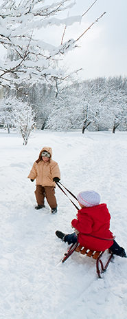 kids playing in snow