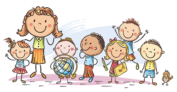 teacher with group of kids