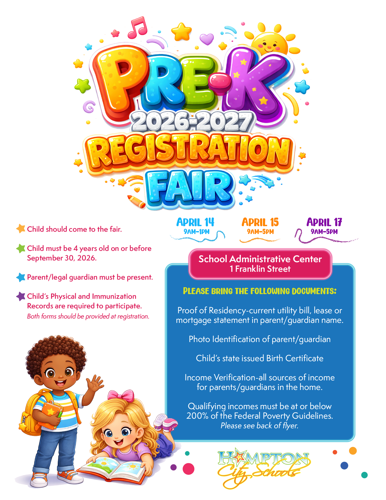 Pre-Kindergarten Registration flyer