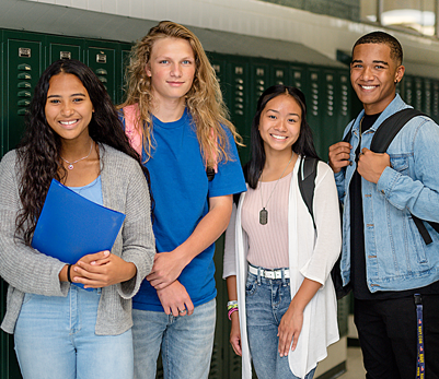 four high school students